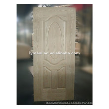Chapa de la puerta de madera de madera real moldeada piel de la puerta de madera en China